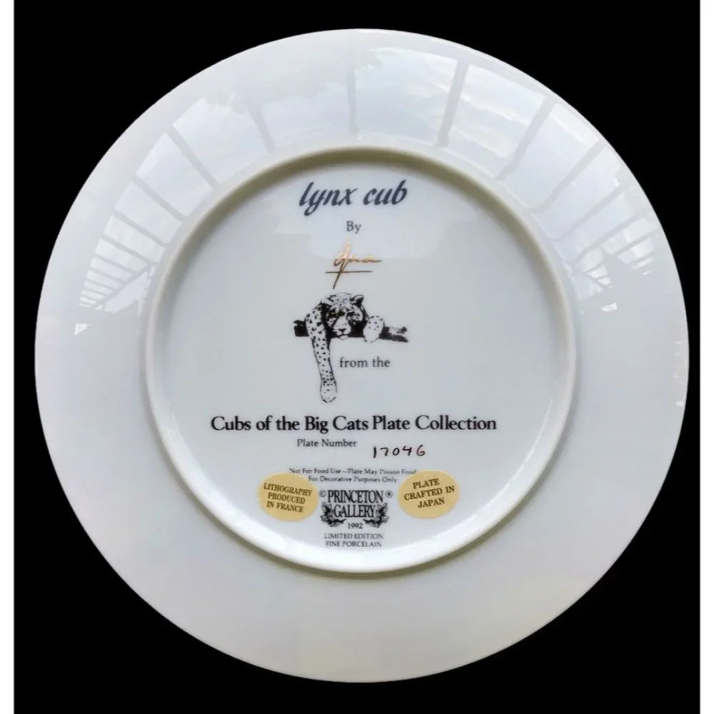 LYNX CUB by Qua, Princeton Gallery Limited Edition Plate Decor desk top or wall